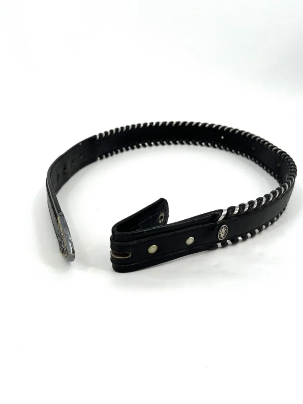 Circle Y Silver Laces Belt Lot 2 Straps 1 Crumrine Buckle Interchangeable